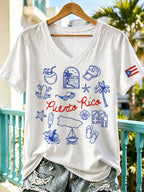 Women's Puerto Rico Pride Art Printed T-shirt