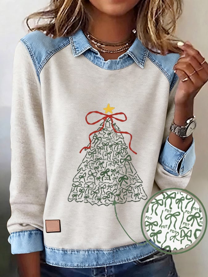 Women's FDT Christmas Tree Print Sweatshirt