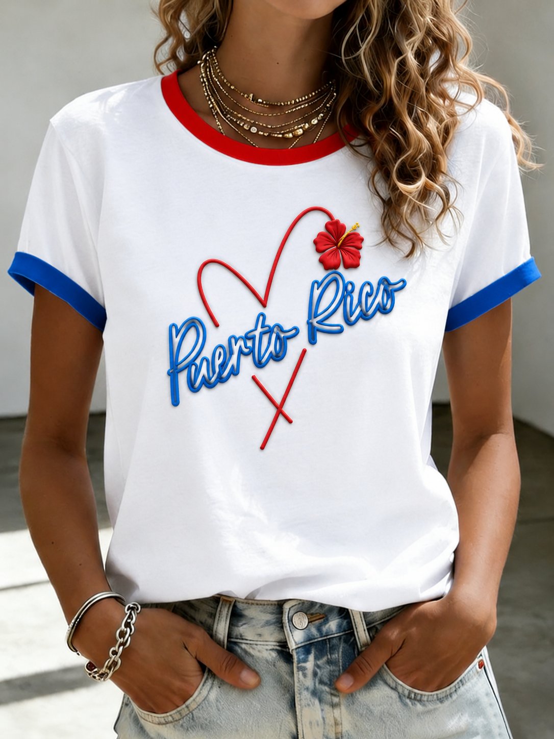 Women's Puerto Rico Pride Art Printed T-shirt