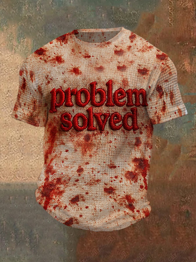 Men's Casual Retro Bloodstained T-Shirt