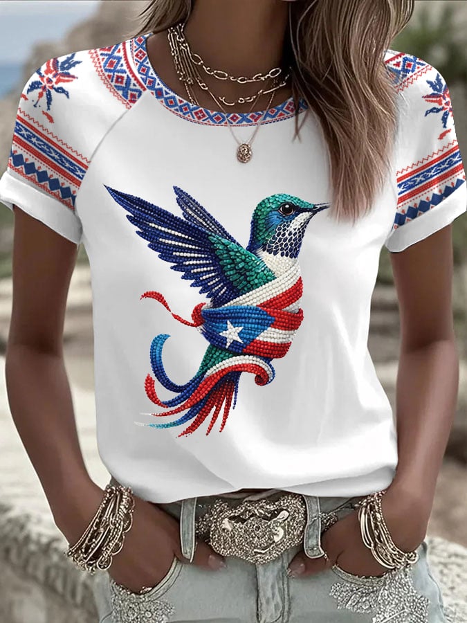 Women's Casual Printed Short-Sleeve T-Shirt