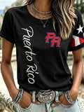 Women's Casual Puerto Rico Print Top