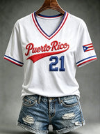 Women's Casual Puerto Rico Print Top