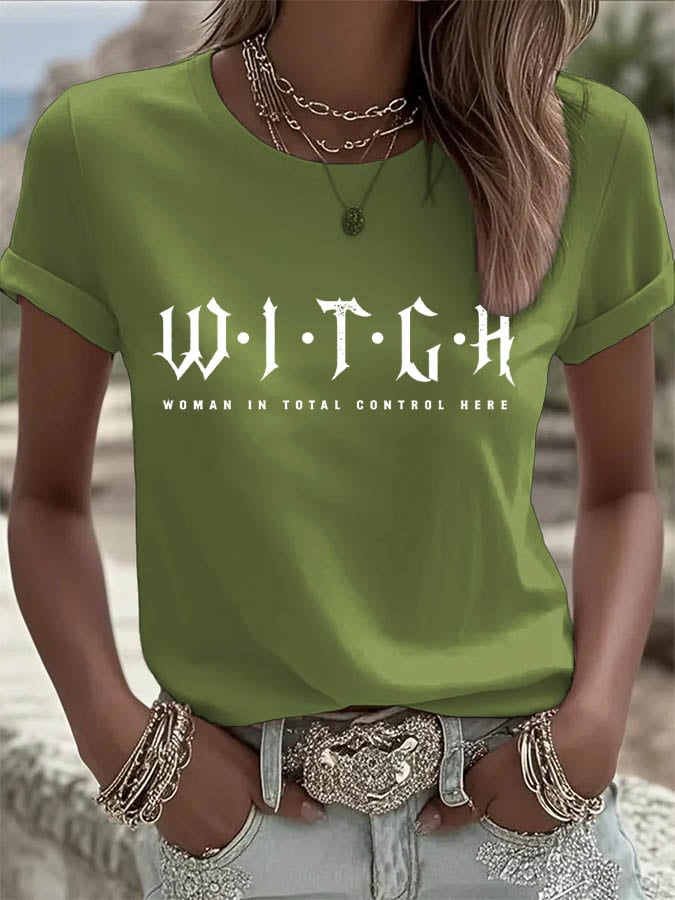 Woman In Total Control Here Printed T-Shirt