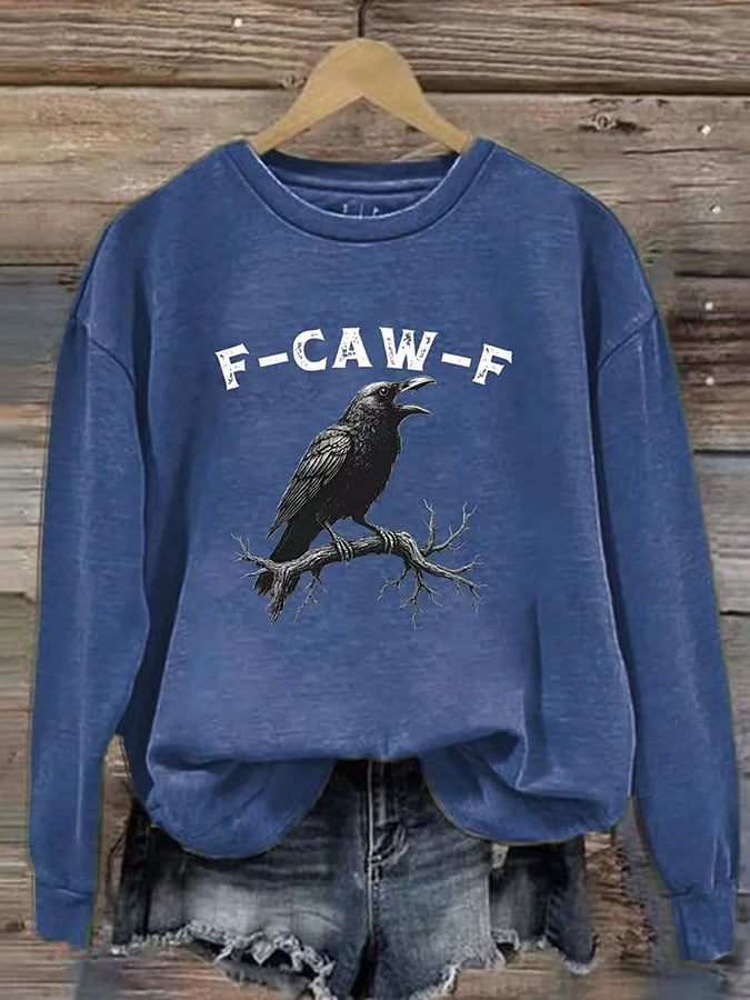 Women's F-Caw-F Crow Printed Sweatshirt
