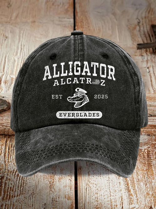 Alligator Alcatraz Funny Florida Everglades Dark Humor  Pride Baseball Cap