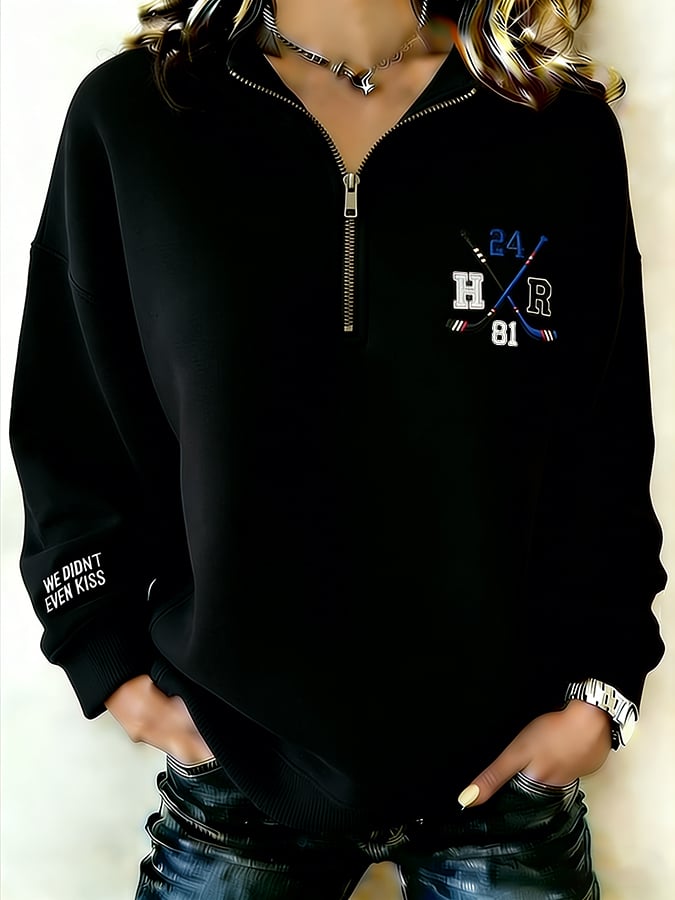Women's Ice Hockey-Themed Printed Hoodie