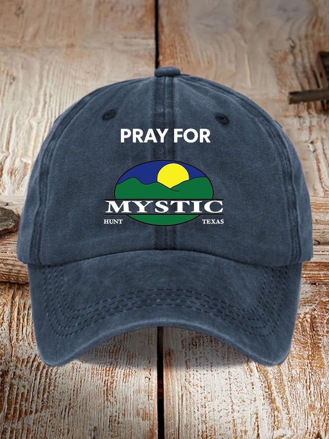 Retro Texas Strong Pray For Mystic Hunt Texas Print Baseball Cap