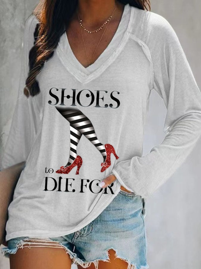 Women's Flag Print Long Sleeve T-Shirt