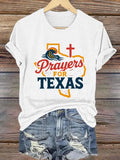 Women's Prayers For Texas  Printed T-Shirts