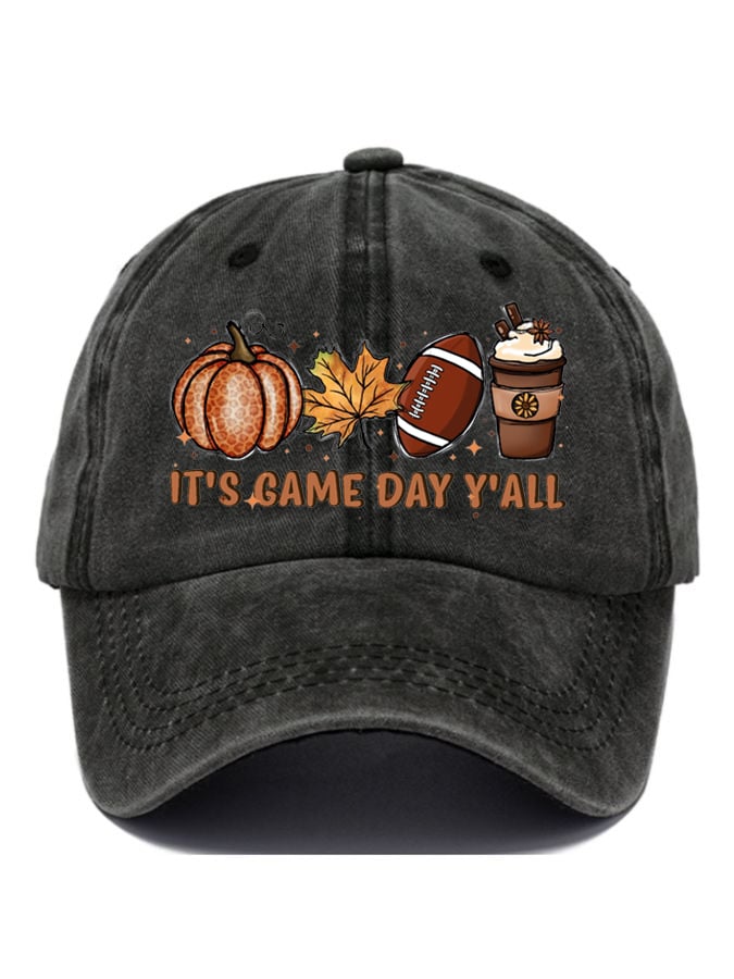 It's Game Day Y'all Football Print Baseball Cap