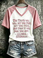 Women's The Future Depends Entirely On What Each Of Us Does Every Day  Print Casual T-shirt
