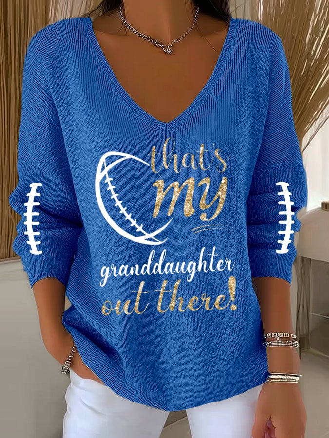 Women's That's My Granddaughter Out There Print  Long-Sleeved T-Shirt