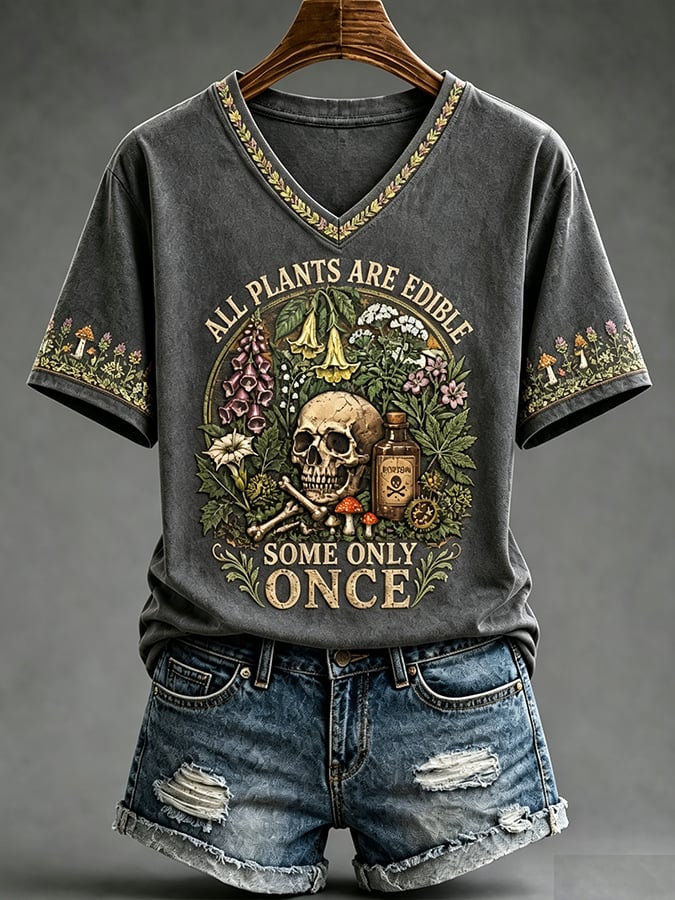 Women's Some Only Once Print Round Neck Short Sleeve T-shirt