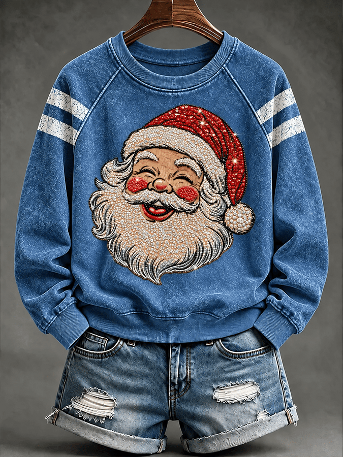 Women's Casual Christmas Print Long-Sleeved Sweatshirt