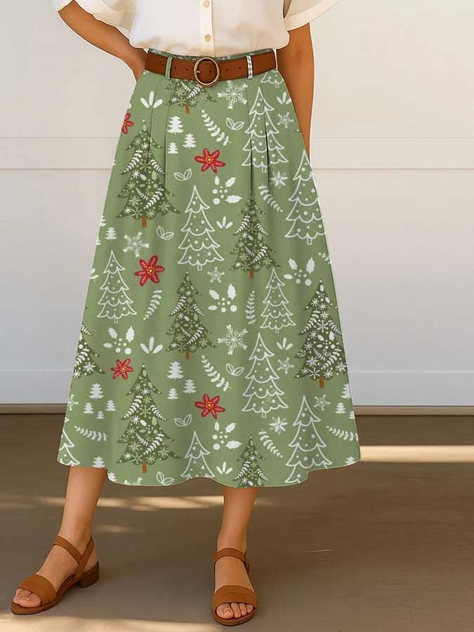 Women's Christmas Print Casual Skirt