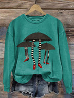 Women's Halloween Witch Print Casual Sweatshirt