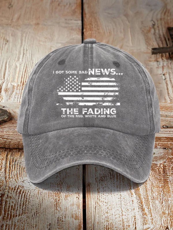 The Fading Of The Red White And Blue Print Baseball Cap