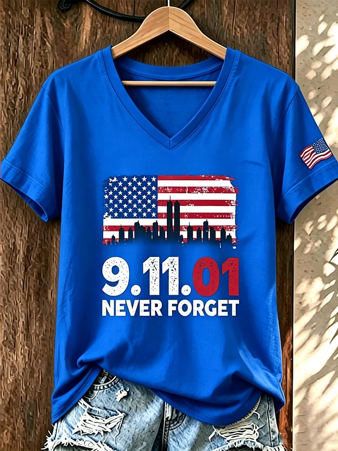 Women's 9.11 Never Forget Printed T-shirt