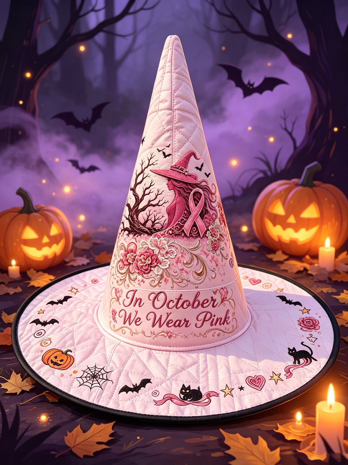 Unisex Halloween Casual Printed Witch Hat