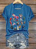 Women's Singer-Print Casual Short-Sleeved T-Shirt