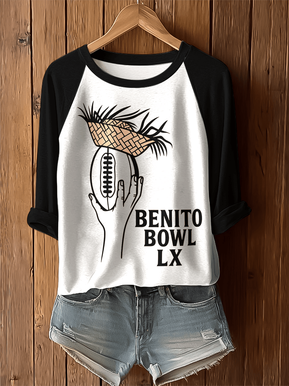 Puerto Rico Singer Benito Bowl Printed Raglan T-shirt