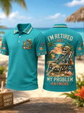 Fun Skull Print T-Shirt: I'M Retired This Is No Longer My Problem