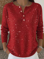 Women's Breast Cancer Print Knit Button-Down Top