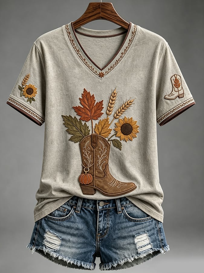 Women'S Casual Autumn Printed T-Shirt