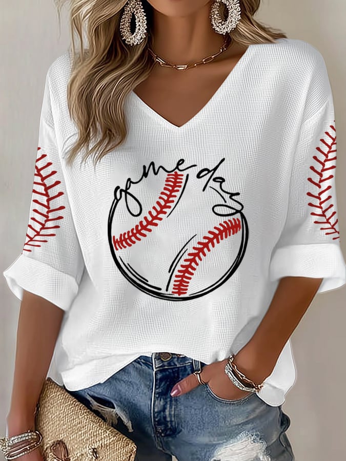Women's Baseball  Print T-Shirt