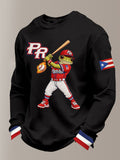 Men's Baseball Printed Waffle Top