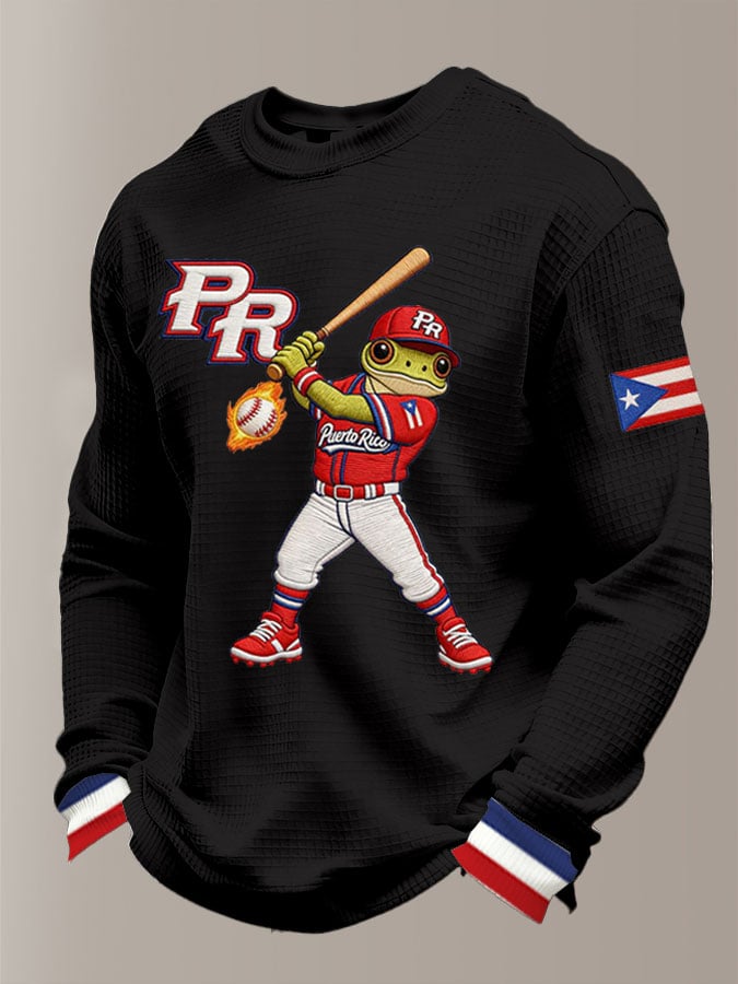 Men's Baseball Printed Waffle Top