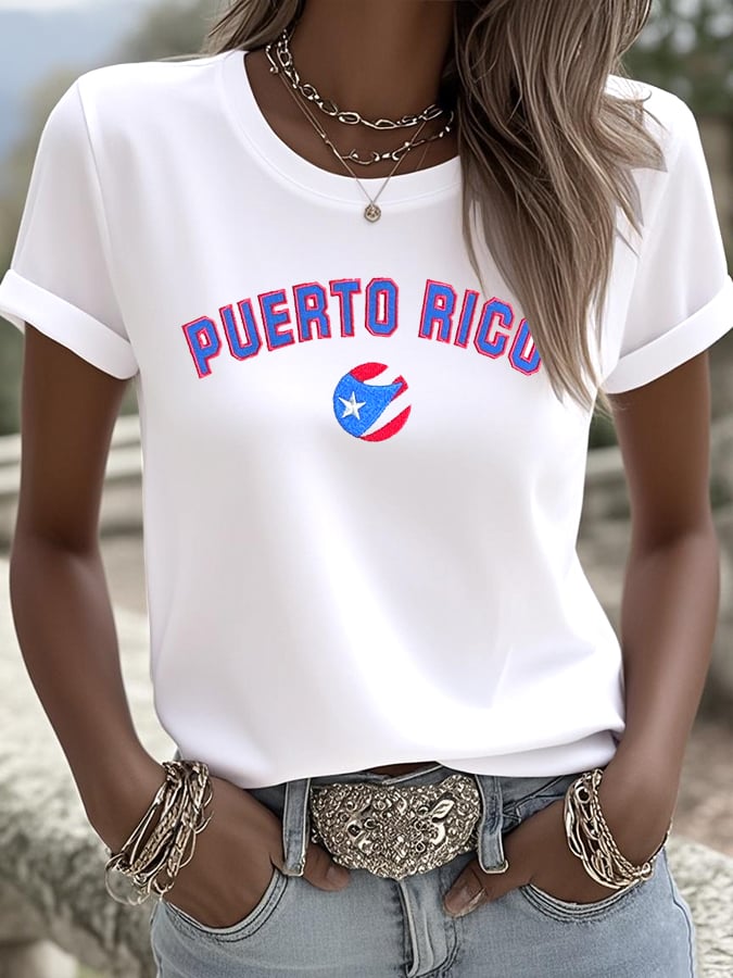 Women's Printed Round Neck T-Shirt