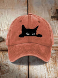 Unisex Black Cat Print Baseball Cap