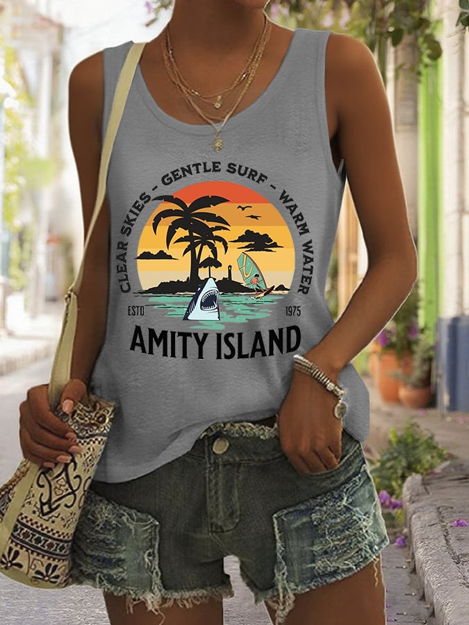 Women's Amity Island Vacation Printed Vest