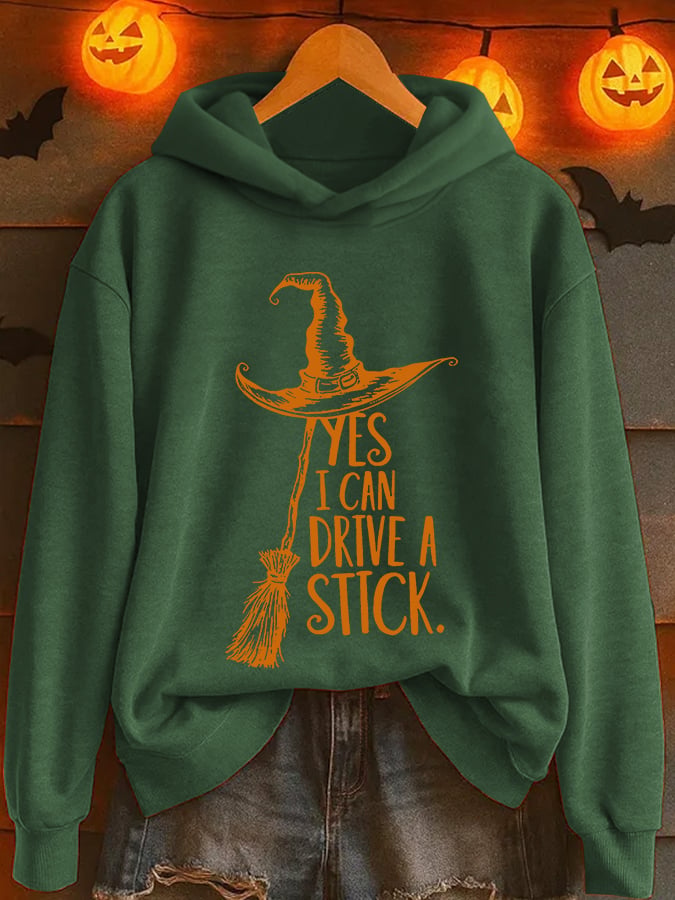 Women's Yes I Can Drive A Stick Print Casual Sweatshirt