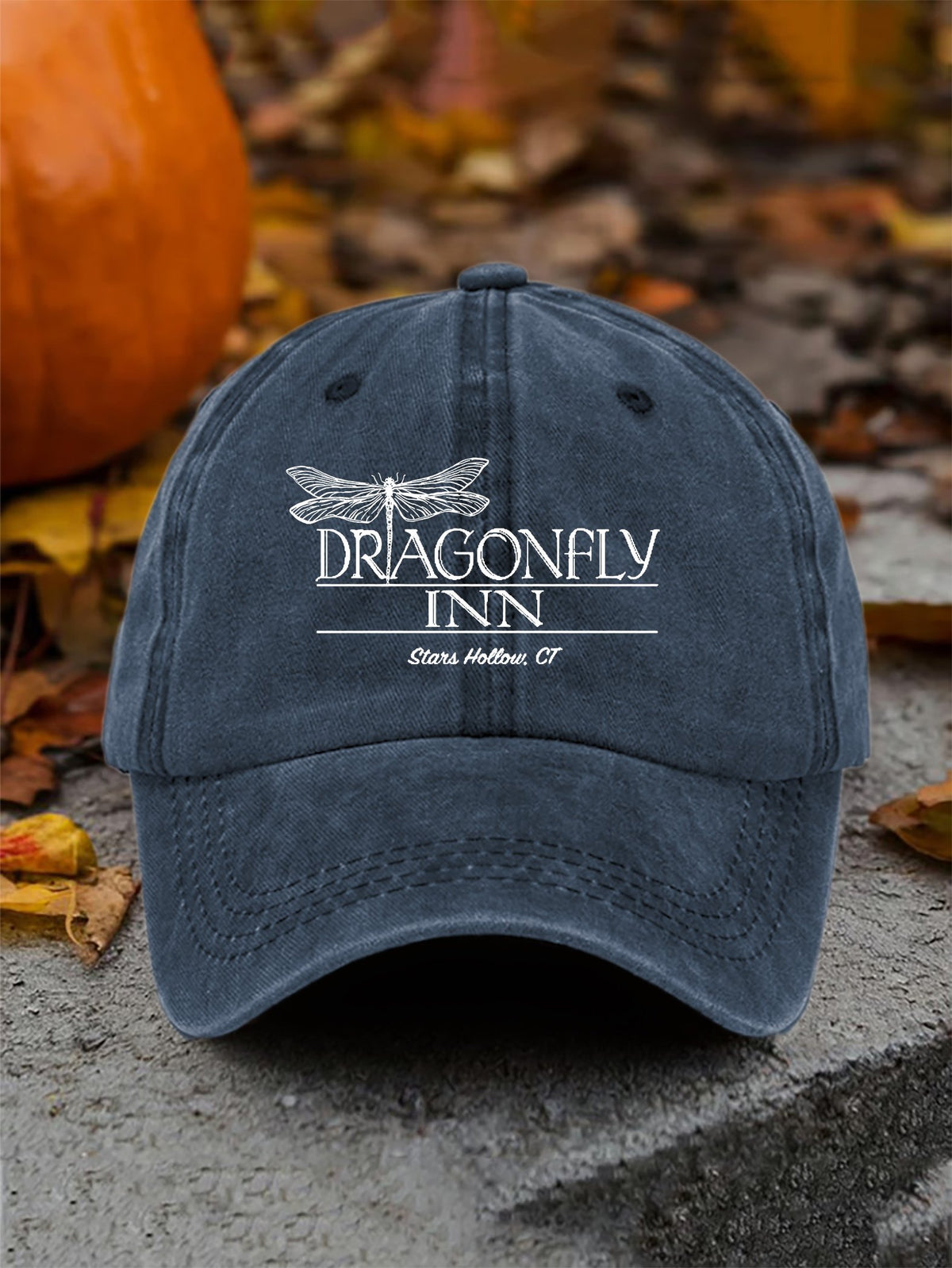 Retro Fall Dragonfly Inn Stars Hollow, Ct Print Baseball Cap