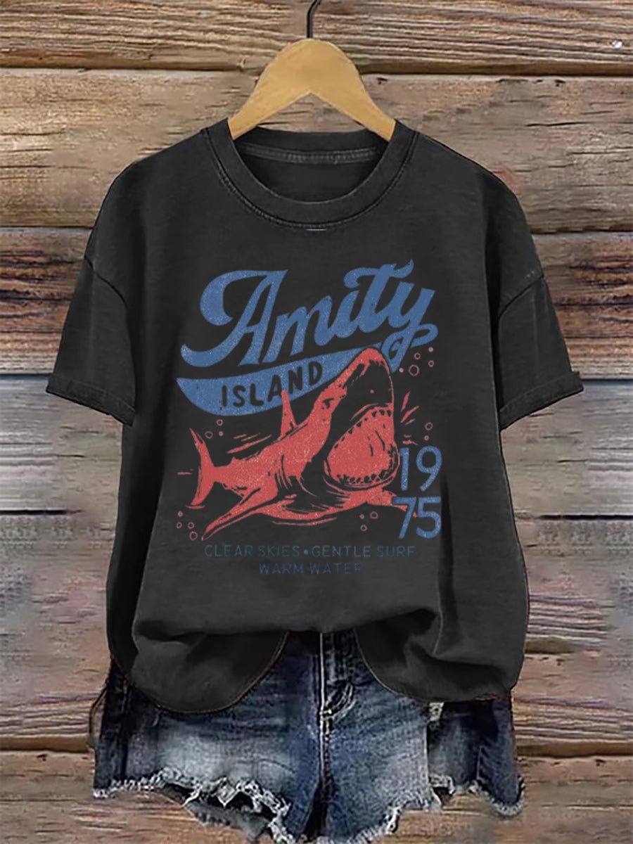 Women's Shark 1975 Printed Short-Sleeved T-Shirt