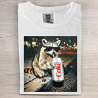 Unisex Humorous Printed Crew Neck Retro Washed Short-Sleeve T-Shirt