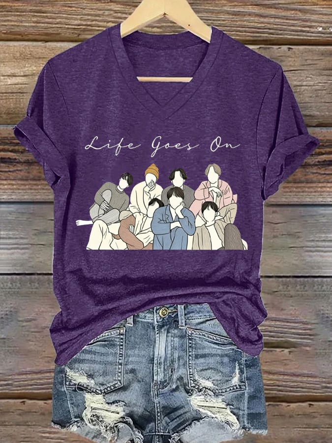 Women's BTS  Print Casual T-Shirt