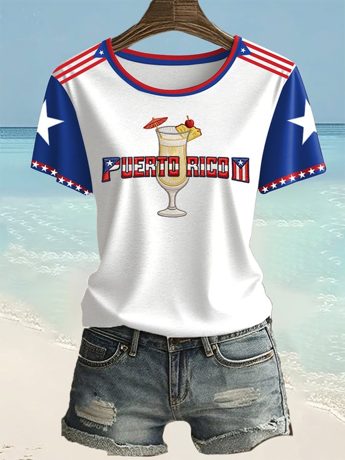 Women's National Puerto Rican Day Print T-shirt