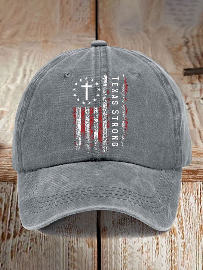 Retro Texas Strong Print Baseball Cap