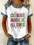 Women's Celebrate Minds of All Kinds Autism Print T-shirt
