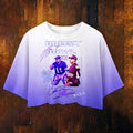 Women's Singer Round Neck Cropped Print T-shirt