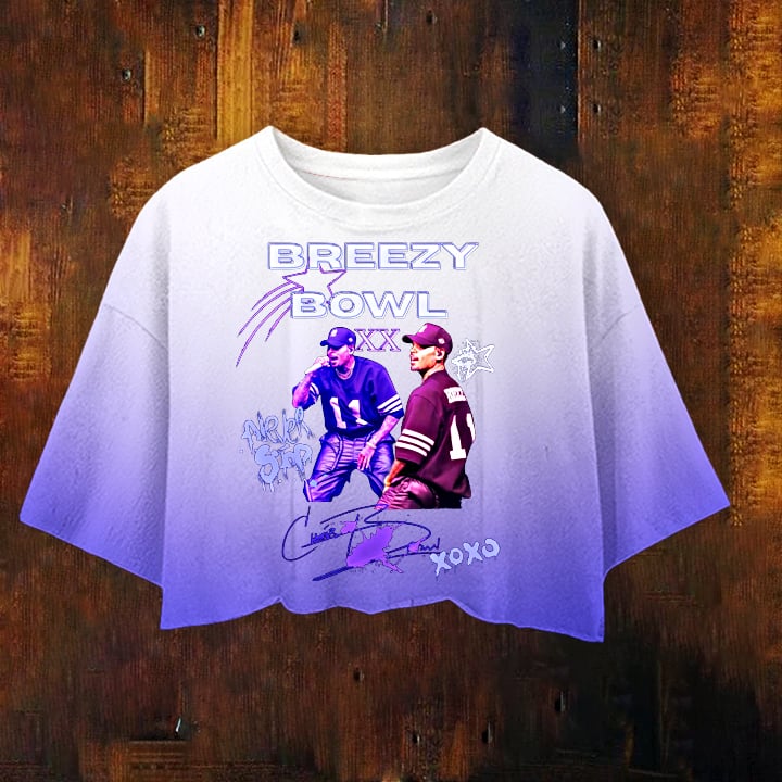 Women's Singer Round Neck Cropped Print T-shirt