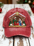 Unisex Casual Christmas Jesus Washed Cotton Hat
