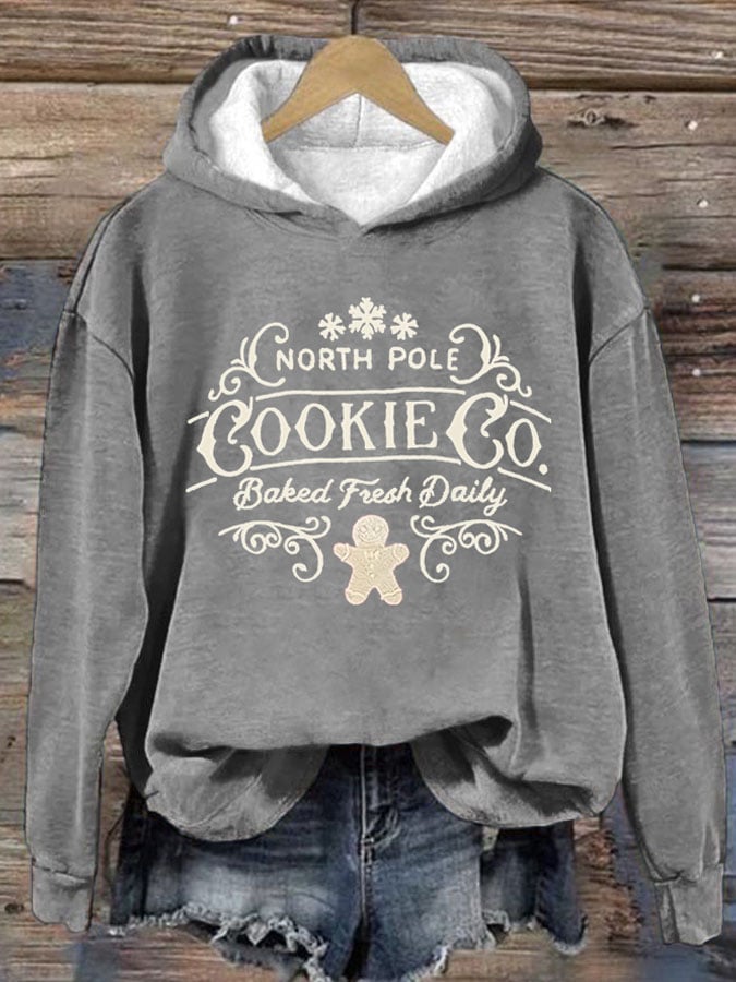 Women's Christmas Print Hoodie Long Sleeve Sweatshirt