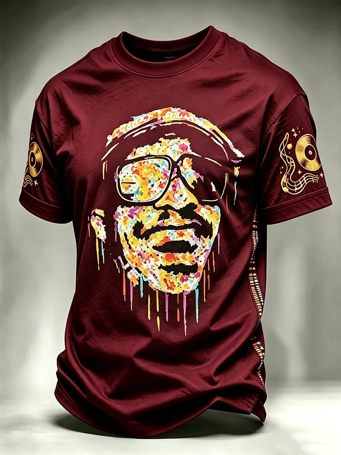 Men's Singer Print Casual T-Shirt