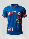 Men's Puerto Rican Baseball Printed Casual T-shirt