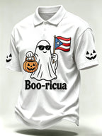 Men's Halloween In Puerto Rico Print Polo Shirt
